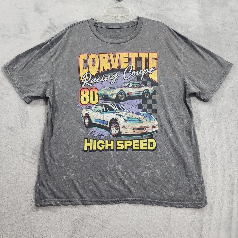 Corvette Racing Coupe Shirt Mens XL Gray Chemistry High Speed‎ 80s Graphic Tee